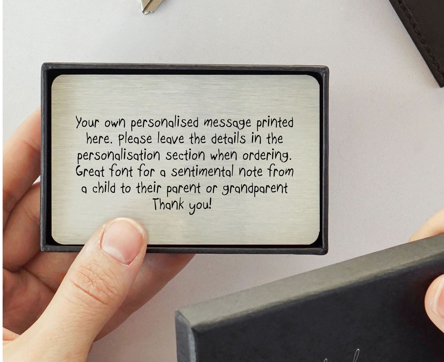 Personalised Sentimental Keepsake Wallet Card Child's Handwriting Font