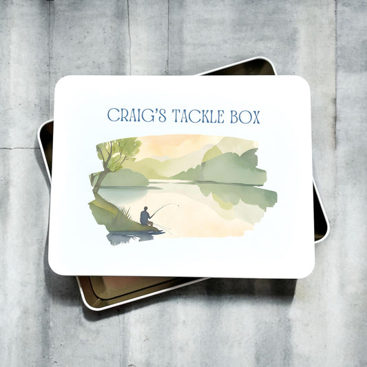 Personalised Fishing Tackle Metal Storage Tin