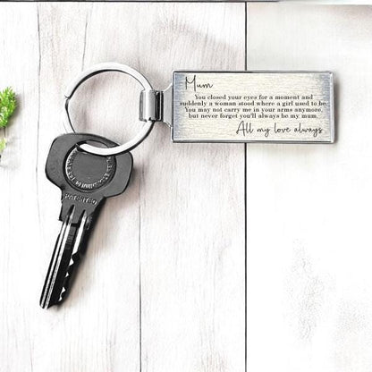 Mum From Daughter or Son Poem Metal Keyring