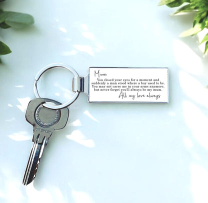 Mum From Daughter or Son Poem Metal Keyring