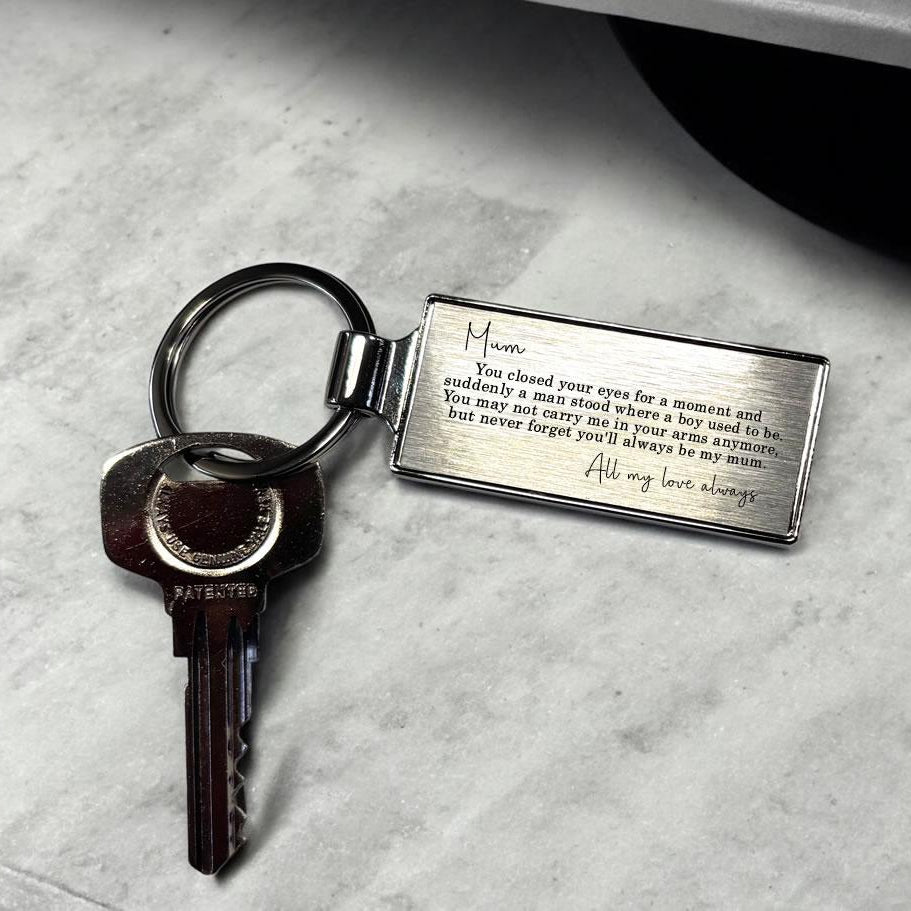 Mum From Daughter or Son Poem Metal Keyring