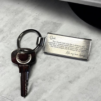Dad From Daughter or Son Poem Metal Keyring