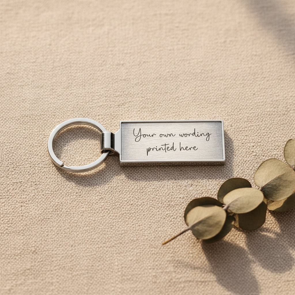 Personalised Your Own Wording Metal Keyring