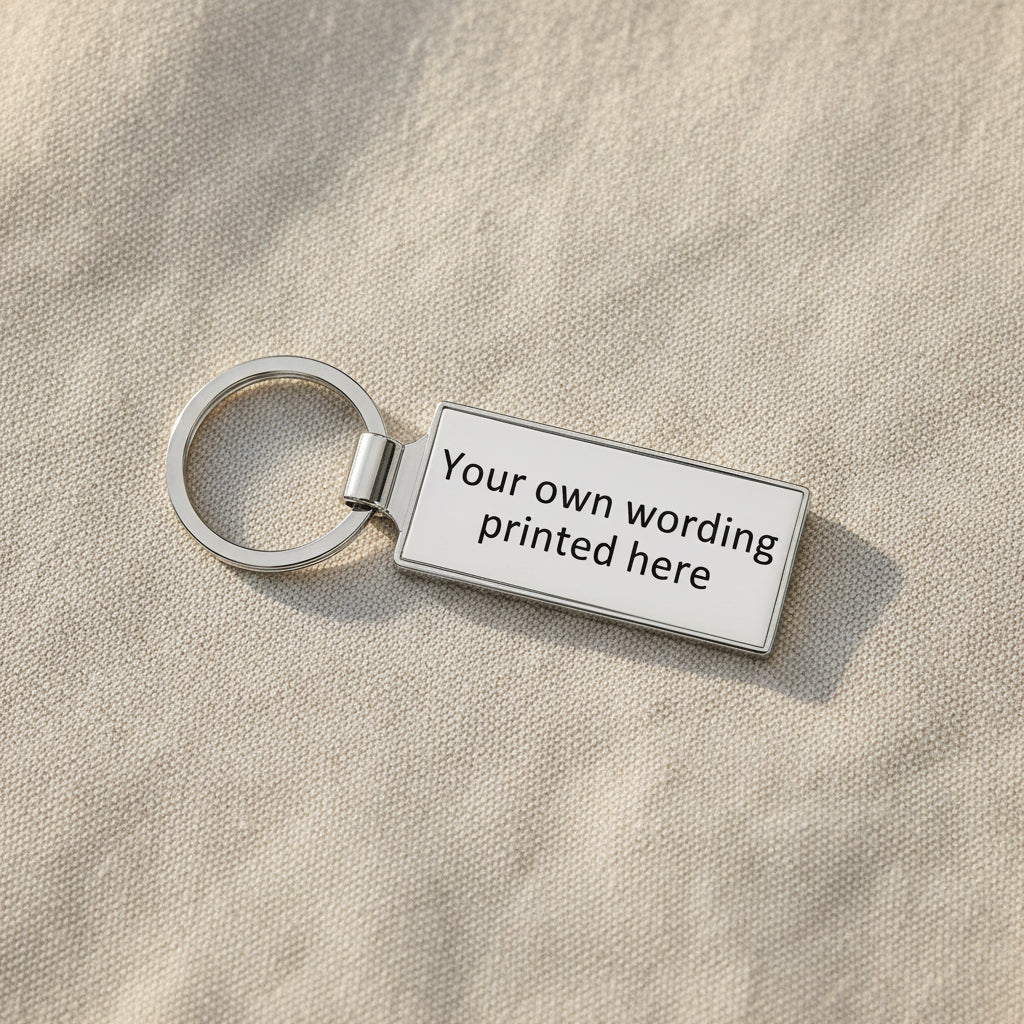 Personalised Your Own Wording Metal Keyring