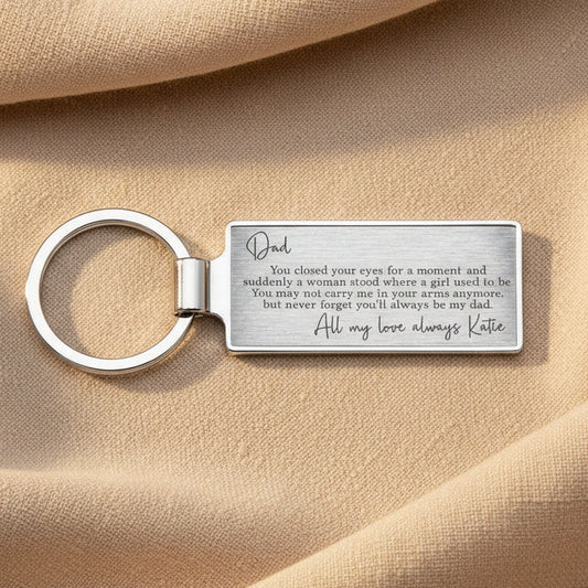 Personalised Dad Sentimental Poem Metal Keyring