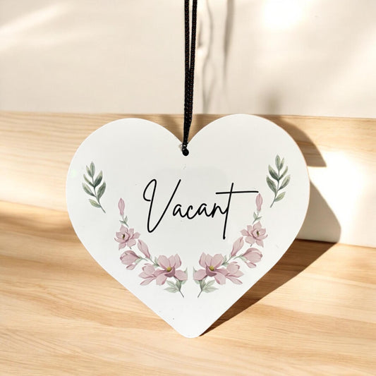 Engaged Vacant Heart Shaped Double Sided Hanging Metal Sign