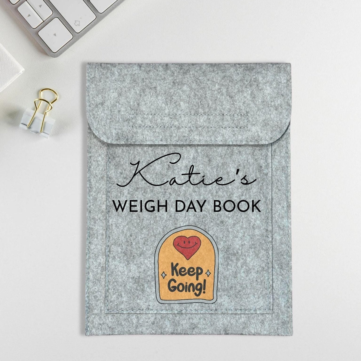 Personalised Weigh Day Book Keep Going Slimming Meeting Book Pouch