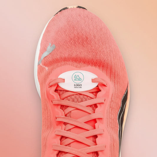 Personalised Pair Of Oval Premium Acrylic Trainer Tags With Logo
