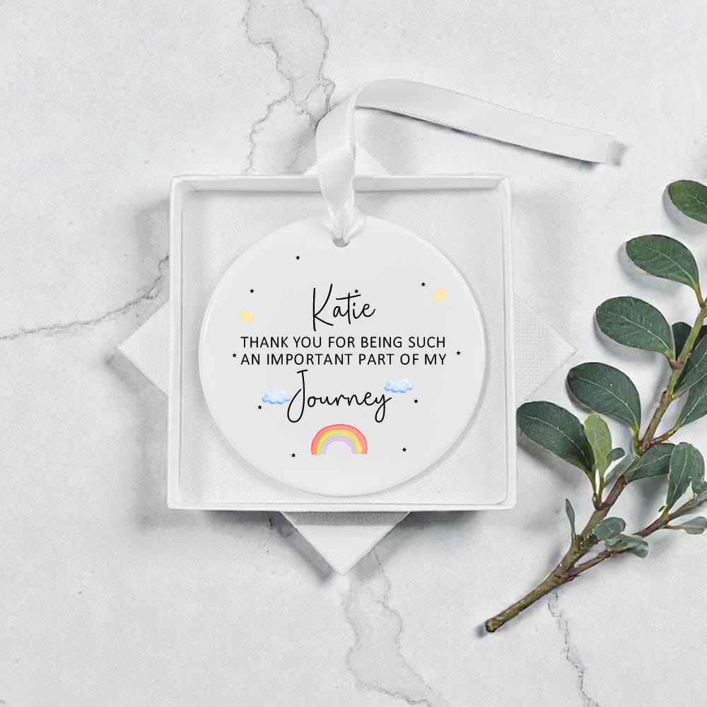 Personalised Thank You Journey Ceramic Hanging Ornament
