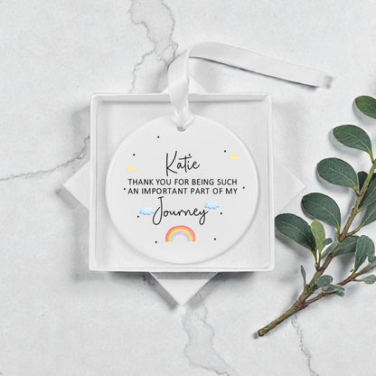 Personalised Thank You Journey Ceramic Hanging Ornament