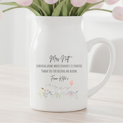 Personalised Ceramic Teacher Vase