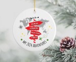 Personalised My Travel Adventures 2024 Ceramic Christmas Ornament