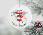 Personalised My Travel Adventures 2024 Ceramic Christmas Ornament