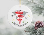 Personalised Our Travel Adventures 2024 Ceramic Christmas Ornament