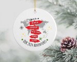 Personalised Our Travel Adventures 2024 Ceramic Christmas Ornament