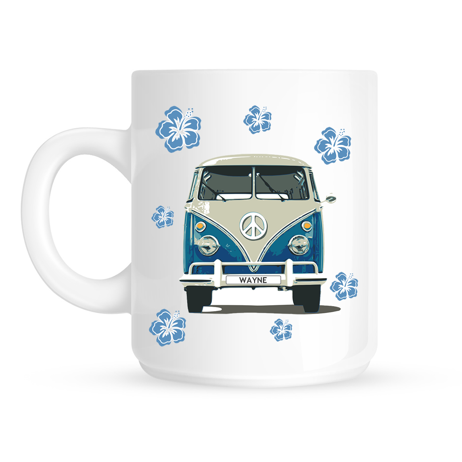 Personalised Camper Van Blue Mug - maisiemoogifts.co.uk