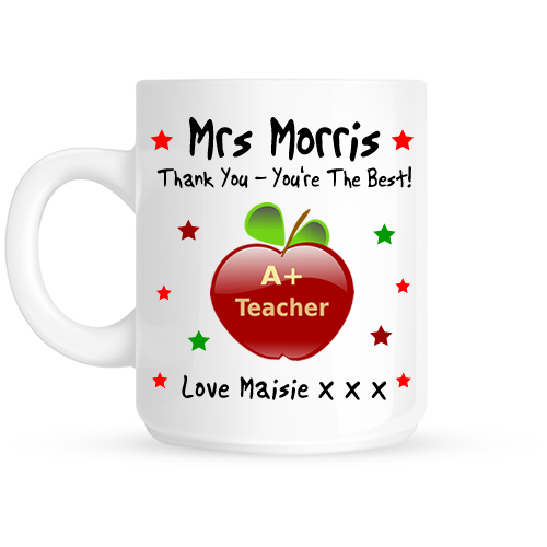 Personalised Apple Thank You Teacher Gift Mug Maisiemoogifts Co Uk